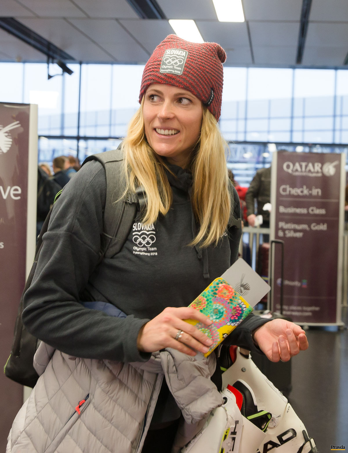 Veronika-Velez Zuzulová na viedenskom letisku.
