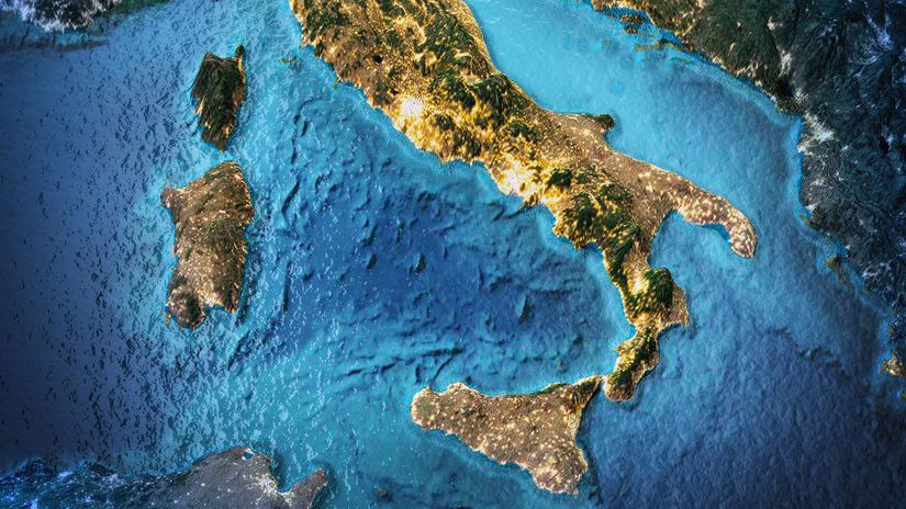 Sicília, Taliansko, mapa, stredomorie