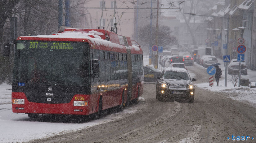 Bratislava Počasie Sneh, sneženie, trolejbus