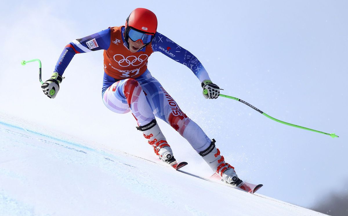Petra Vlhová trénuje na olympijský zjazd.