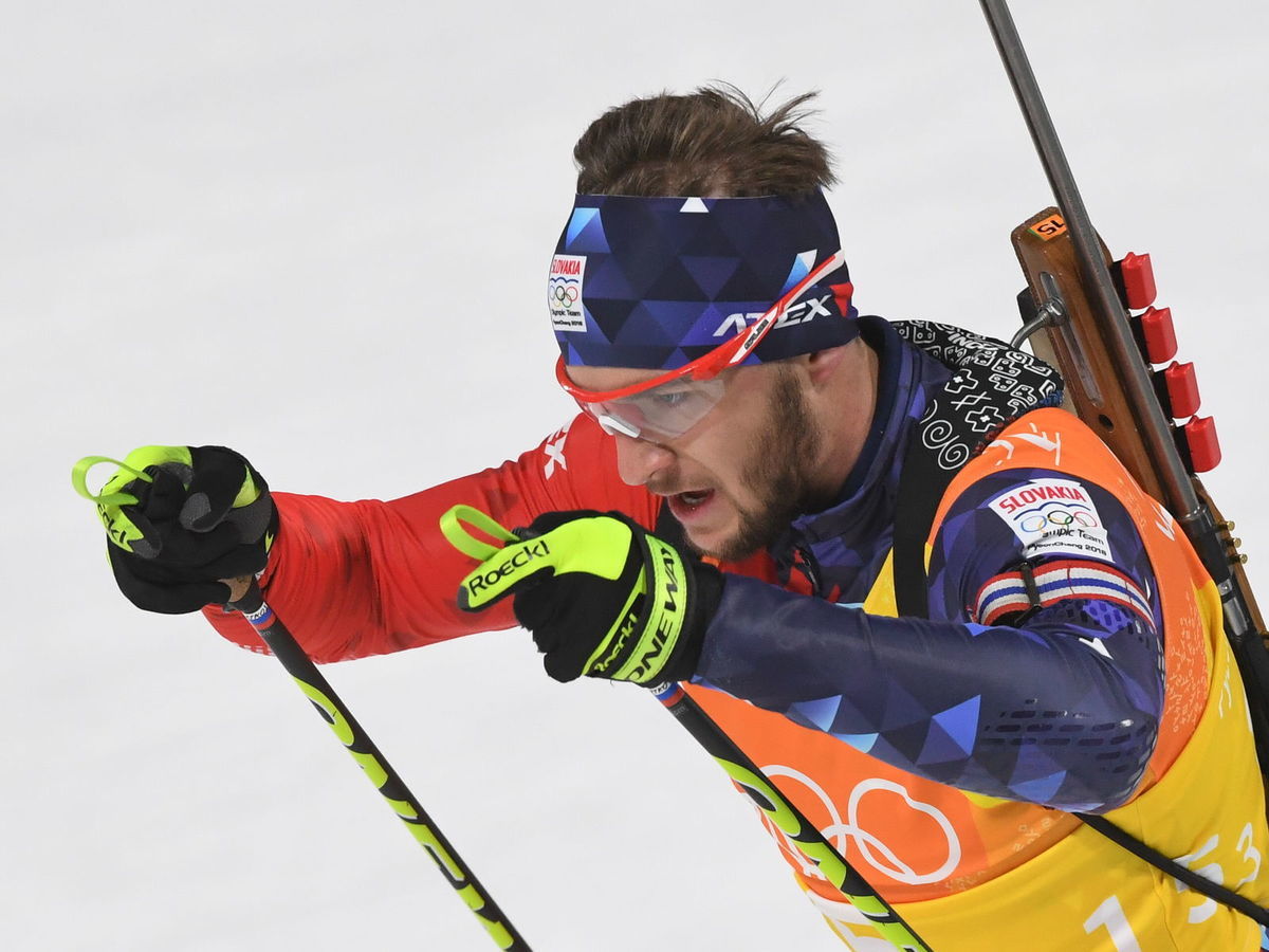 Šimon Bartko počas štafety mužov na 4x7,5 km na...