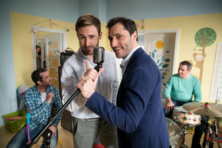 Marek Fašiang a Braňo Deák počas nakrúcania...