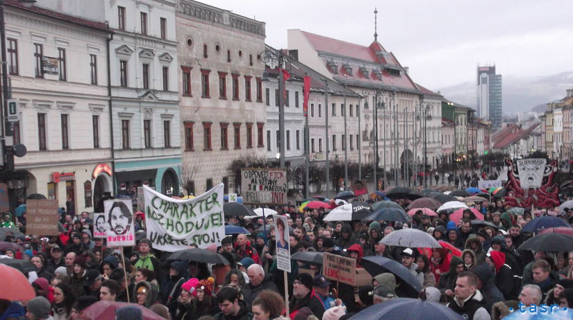 Protestné zhromaždenie Za slušné Slovensko v...