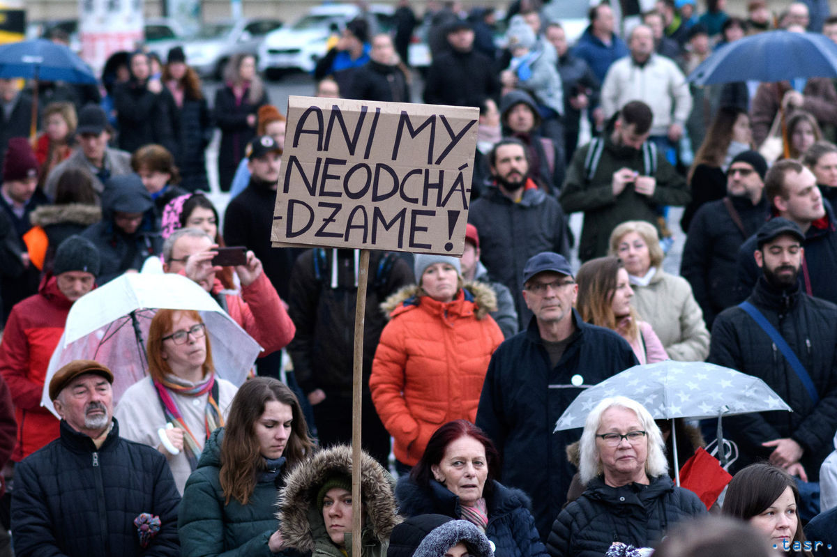 Protestné zhromaždenie Za slušné Slovensko v...
