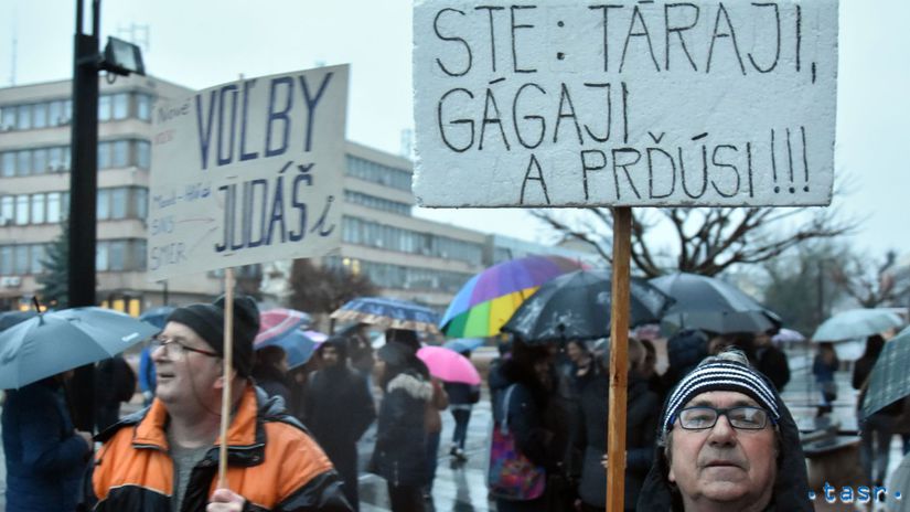 Protestné zhromaždenie Za slušné Slovensko v...
