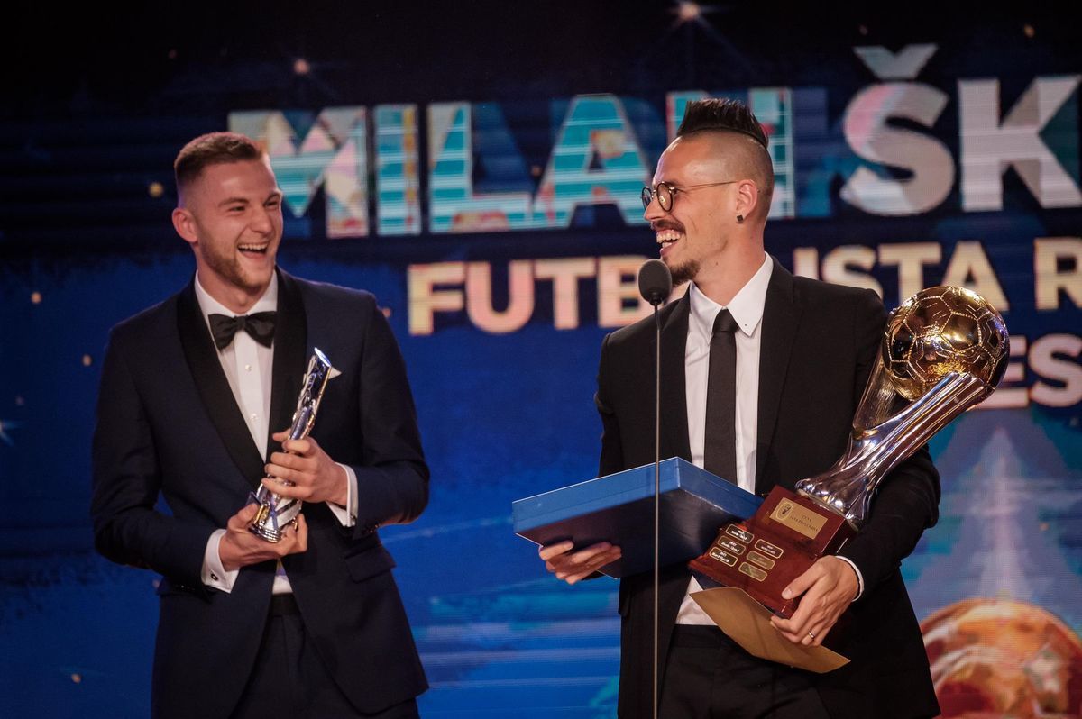 Marek Hamšík s cenou pre Futbalistu roka 2017,...