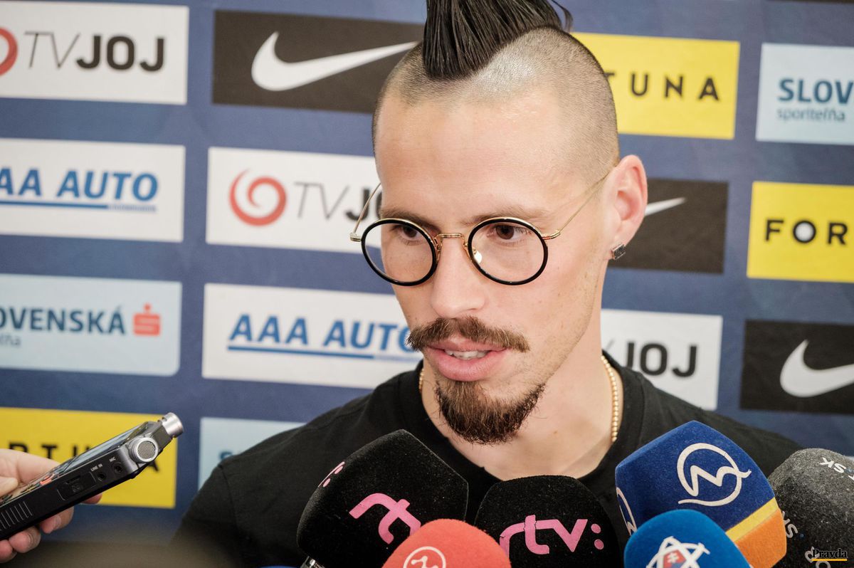Marek Hamšík na pondelňajšom stretnutí s...