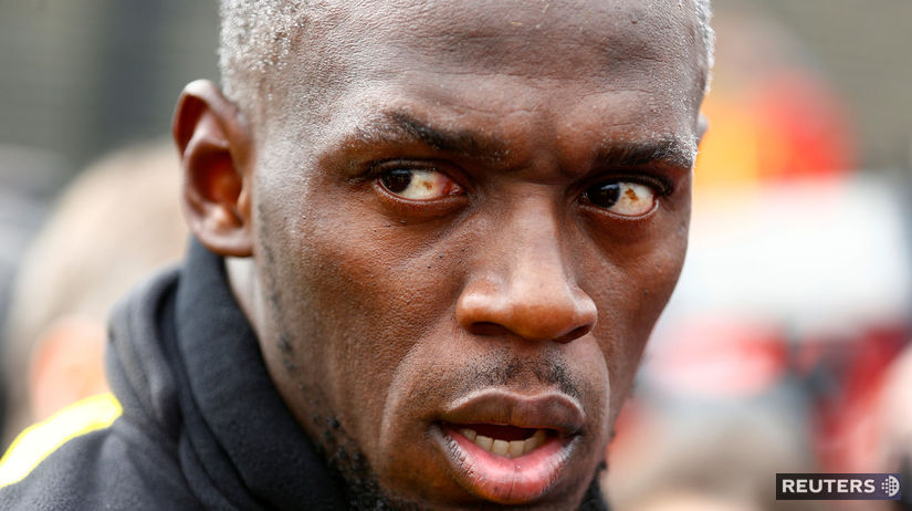 Usain Bolt na tréningu Borussie Dortmund.