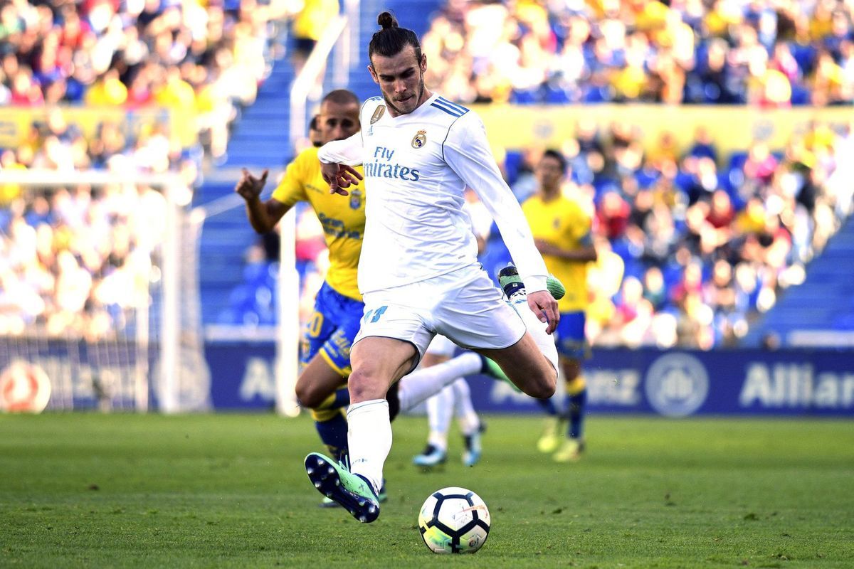 Gareth Bale (Real Madrid) v akcii proti Las...