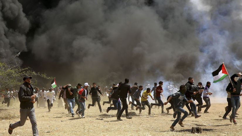 Izrael Palestínčania Gaza protesty zranení