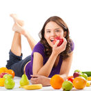žena, zdravá strava, ovocie,