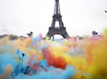 Paríž, Francúzsko, Eiffelova veža, Color Run