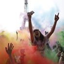 Paríž, Francúzsko, Color Run, Eiffelova veža, selfie, mobil, fotenie