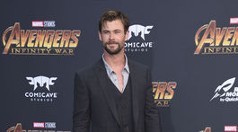 Herec Chris Hemsworth (predstaviteľ Thora) na premiére Avengers: Nekonečná vojna. 