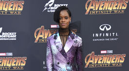Letitia Wright (z tímu Čierny panter) na premiére Avengers: Infinity War.