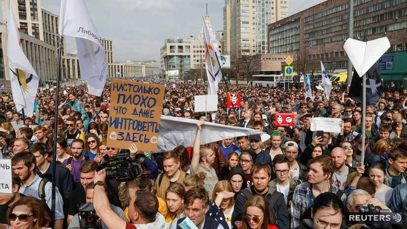 Rusko, Moskva, protest, Telegram