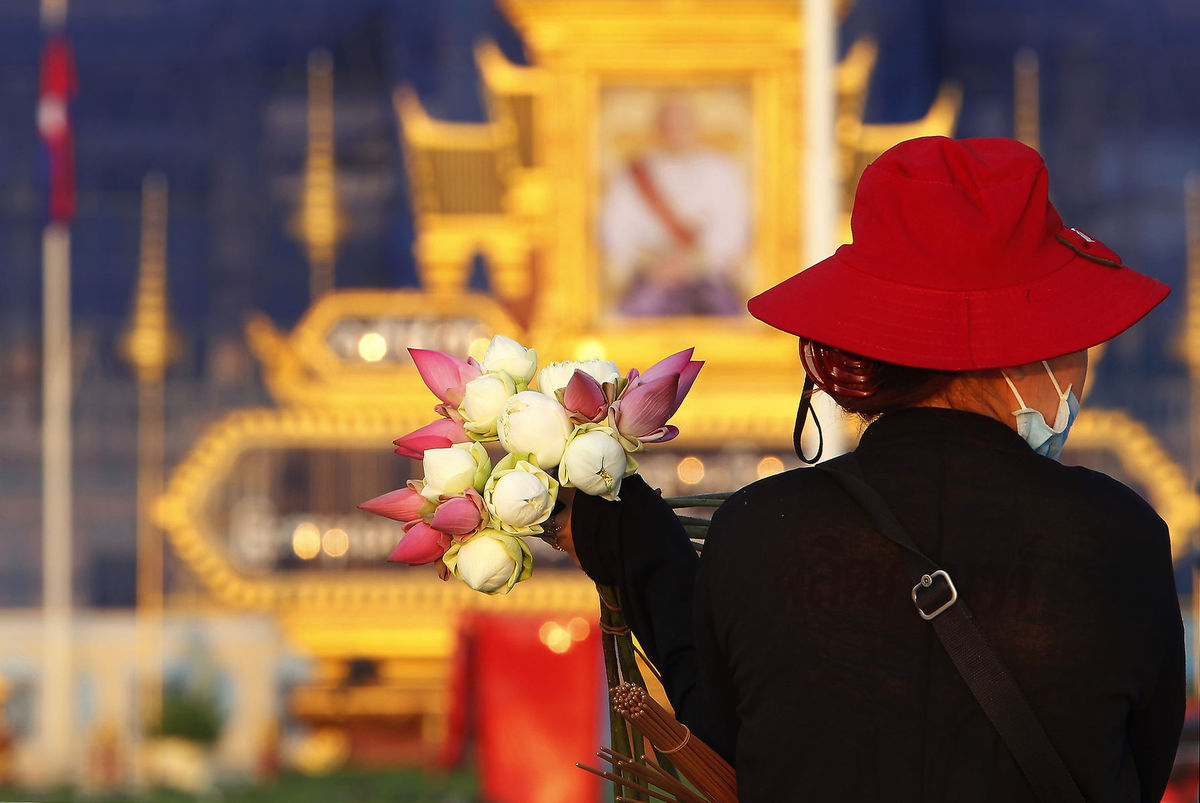 Kambodža, lotos, kvety, predavač,