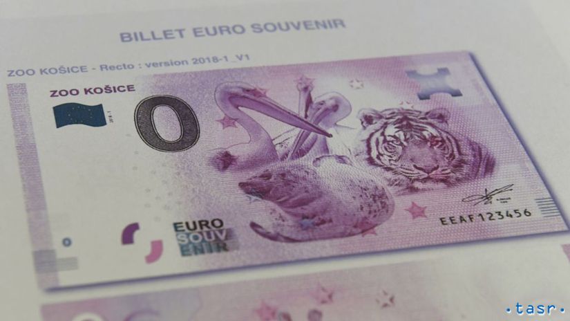 Na snímke návrh eurobankovky s nulovou...
