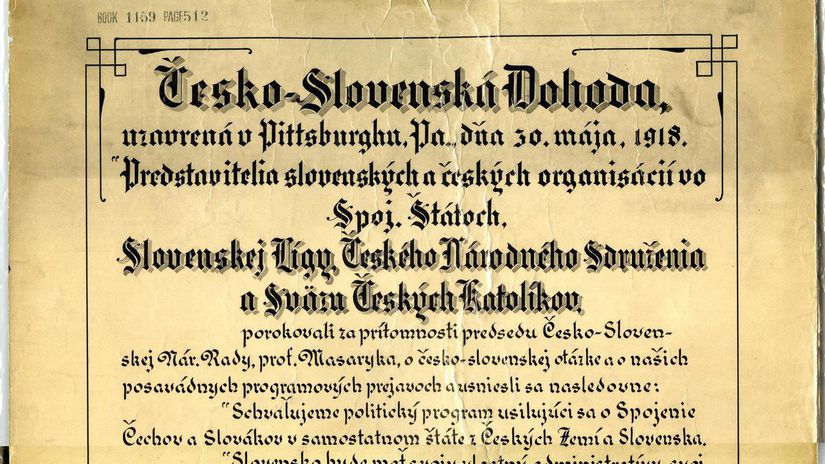 Originál Pittsburskej dohody uložený v tamojšom...
