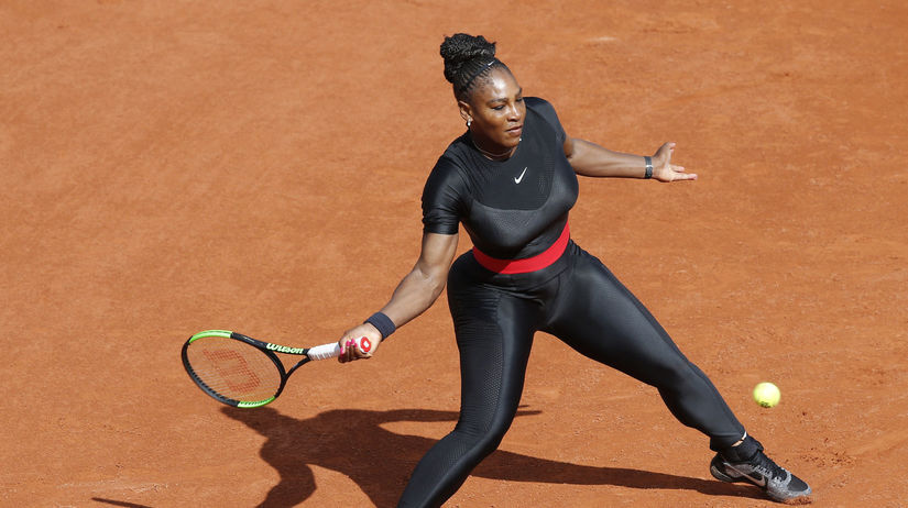 Serena Williams na zápase počas turnaja French...