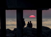 Litva, Baltské more, západ slnka, Palanga
