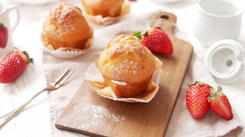 Jahodove muffiny.