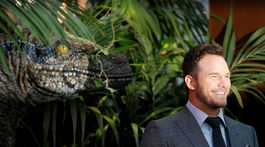 Herec Chris Pratt na premiére filmu Jurský park: Zánik ríše.