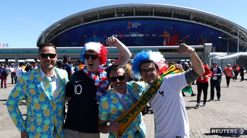 Fanúšikovia Francúzska a Austrálie pred...