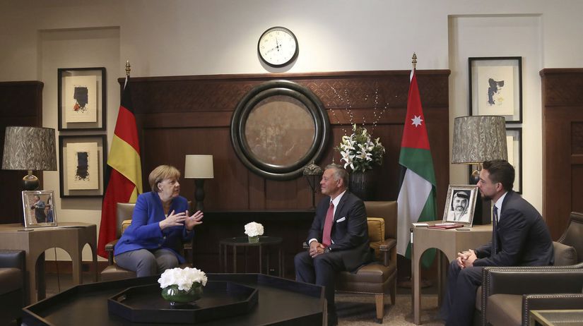 Angela Merkelová Abdulláh II. Jordánsko
