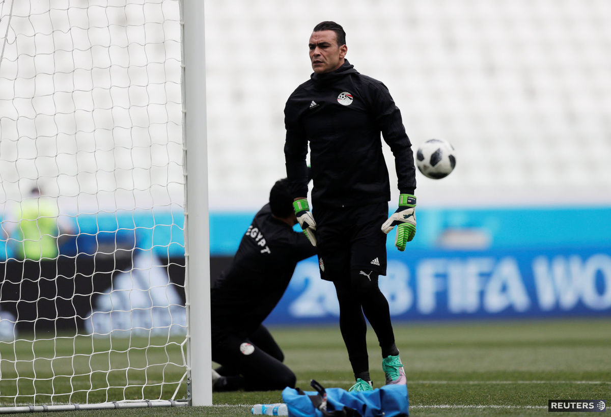 Essam El-Hadary na tréningu Egypta.