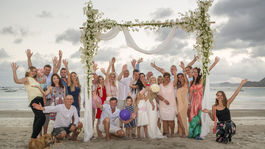 Svadba, Lombok, Indonézia, pláž, svadobčania