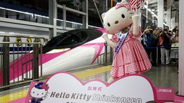 Hello Kitty, šinkanzen, Japonsko,