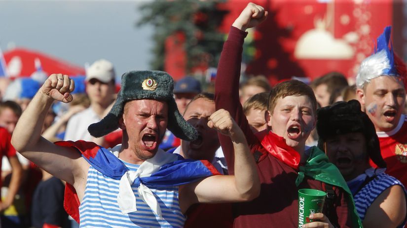 Ruskí fanúšikovia v Moskve.