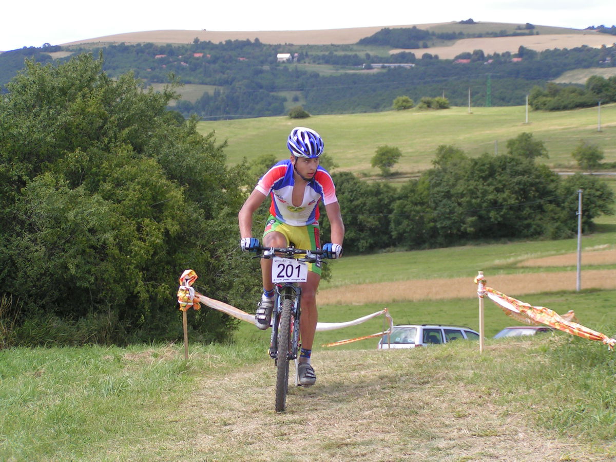 Peter Sagan na pretekoch v Podbranči 2007.