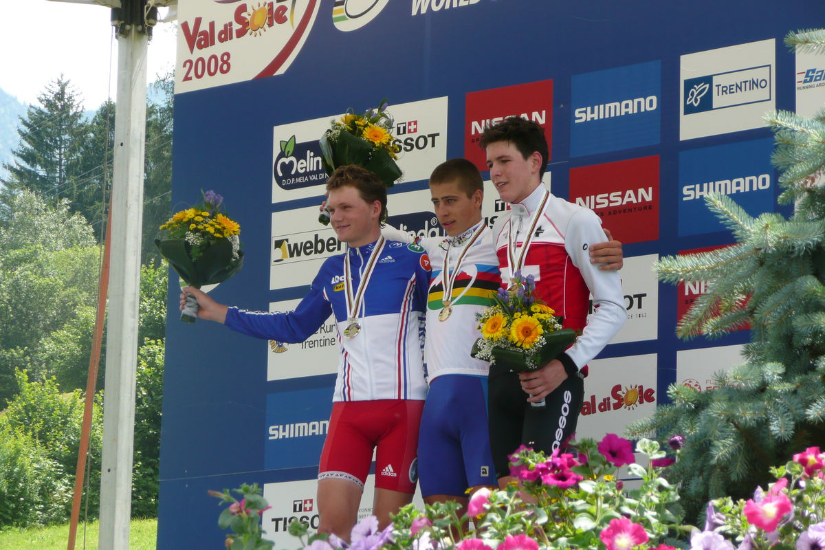 Zlatý Peter Sagan na MS 2008 vo Val di Sole.