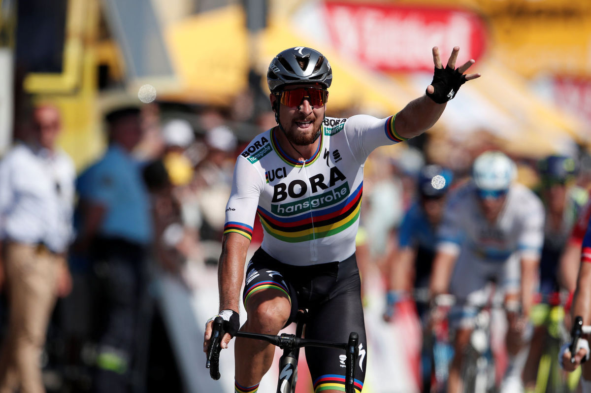 Peter Sagan oslavuje triumf v 2. etape Tour de...