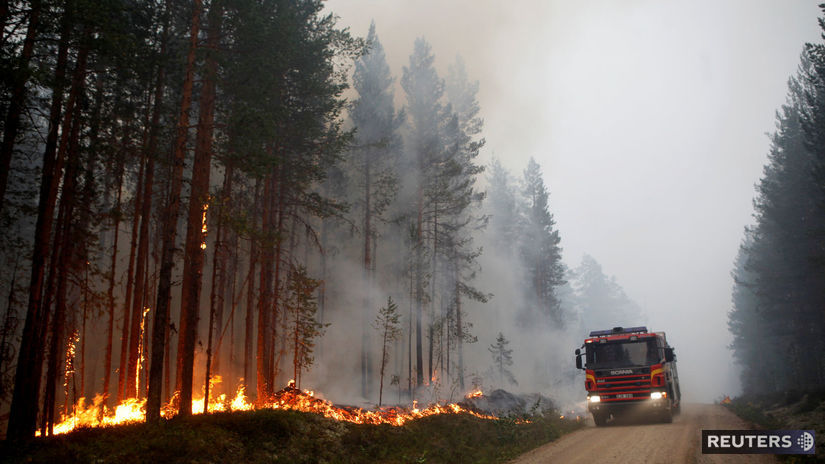 Švédsko, požiar, lesný požiar