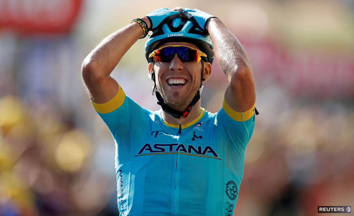 Omar Fraile v cieli 14. etapy Tour de France.