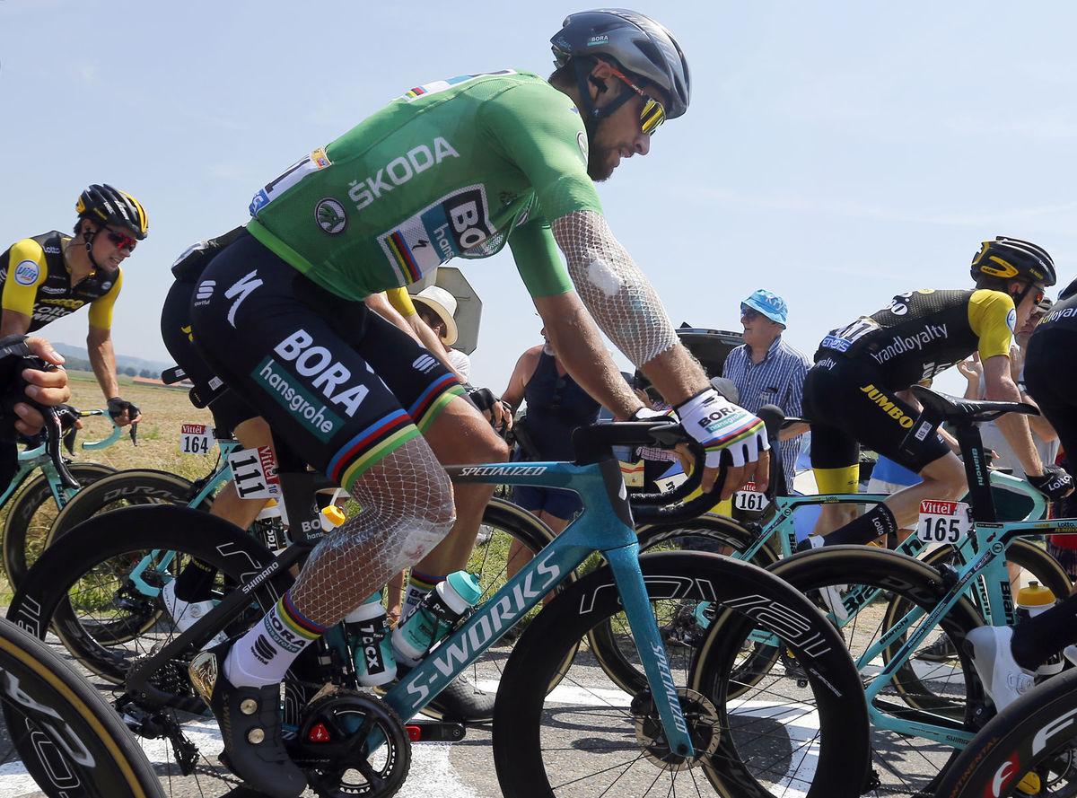 Peter Sagan na trati 18. etapy Tour de France...