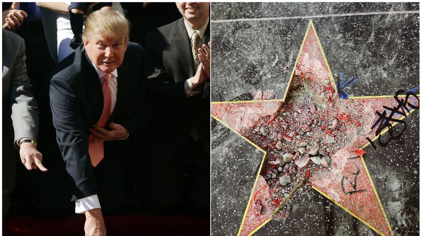 USA Donald Trump hviezda poškodená vandalizmus
