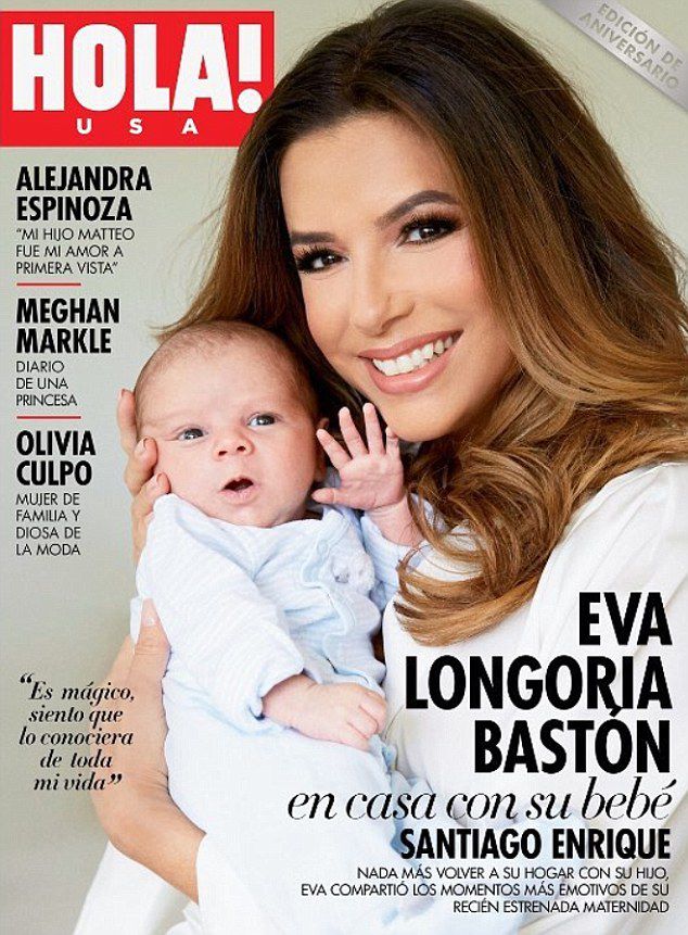 Eva Longoria so synom na titulke magazínu HOLA!
