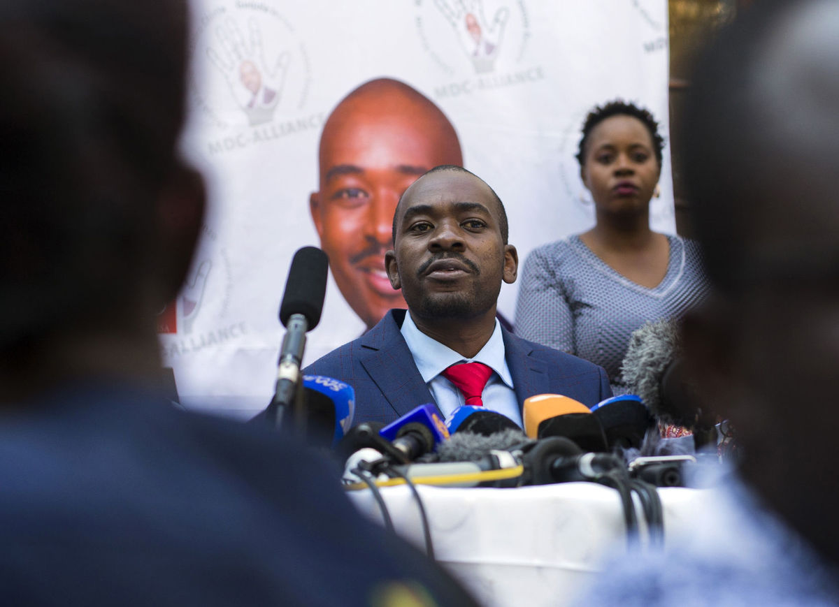 Líder zimbabwianskej opozície Nelson Chamisa.