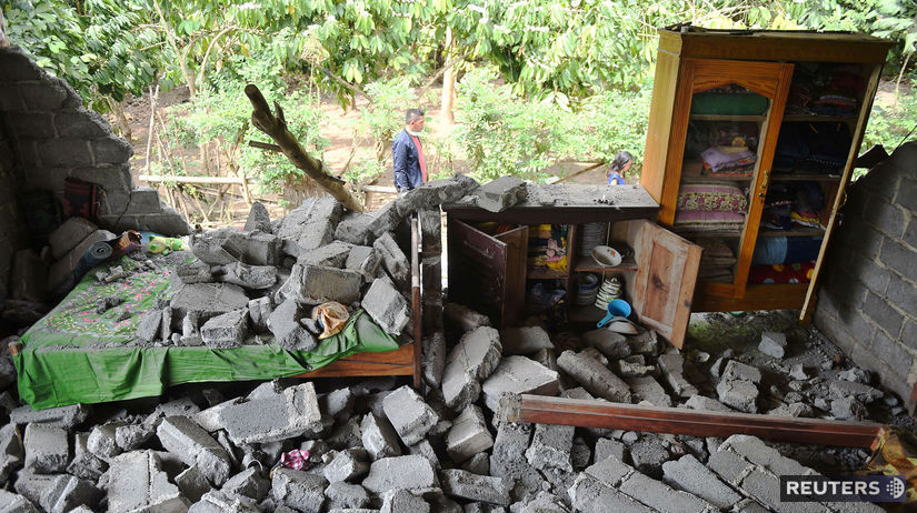 indonézia, zemetrasenie, dom, zničený