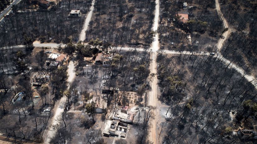 Grécko Smútok Štátny Požiare lesné