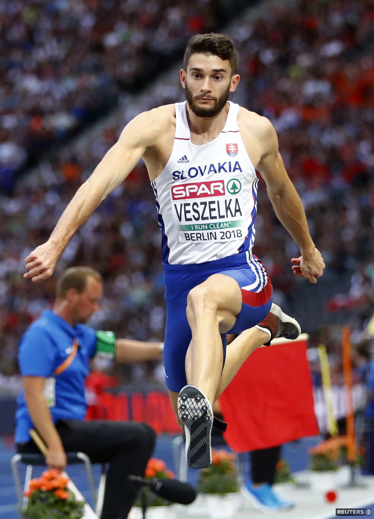 Tomáš Veszelka vo finále trojskoku v Berlíne.