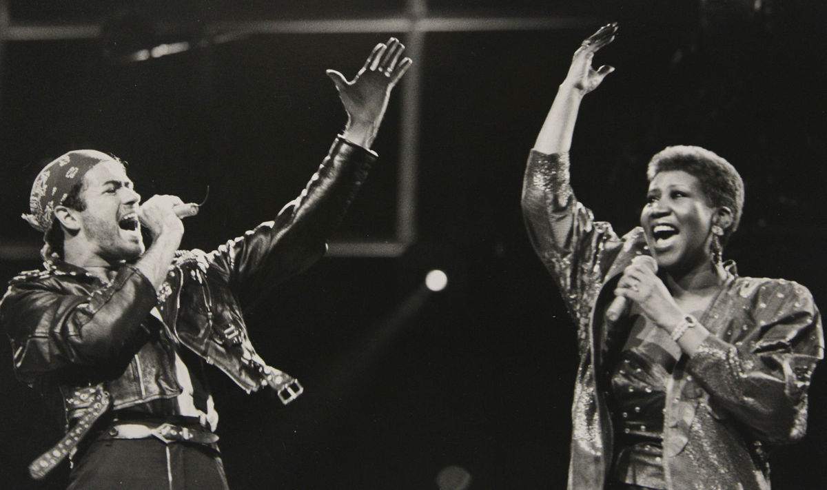 Záber z roku 1988: SPeváčka Aretha Franklin na...