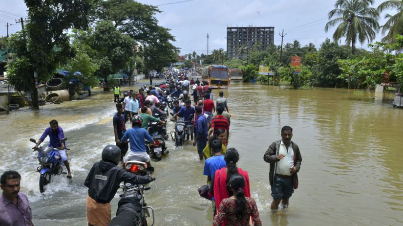 India Kérala záplavy dažde zosuvy