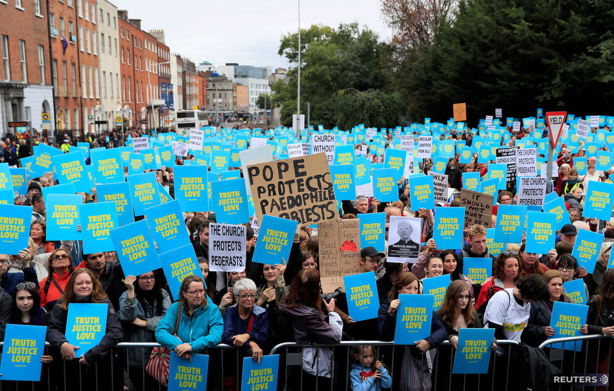 Protest v uliciach Dublinu.