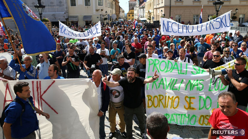 chorvátsko, štrajk, protest, lodenica, zahreb,...