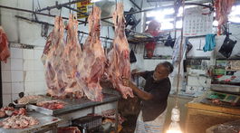Srí Lanka trh mäso mäsiarstvo jedlo       